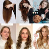 Seraphic heatless hair curling set showing before and after results on models with soft wavy hair styles